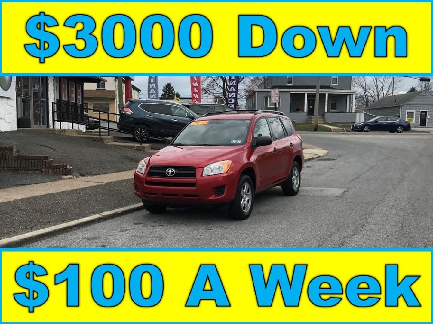 2010 Red /Gray Toyota RAV4 i4 (2T3BF4DV9AW) with an 2.5 V4 engine, Automatic transmission, located at 577 Chester Pike, Prospect Park, PA, 19076, (610) 237-1015, 39.886154, -75.302338 - Photo#0